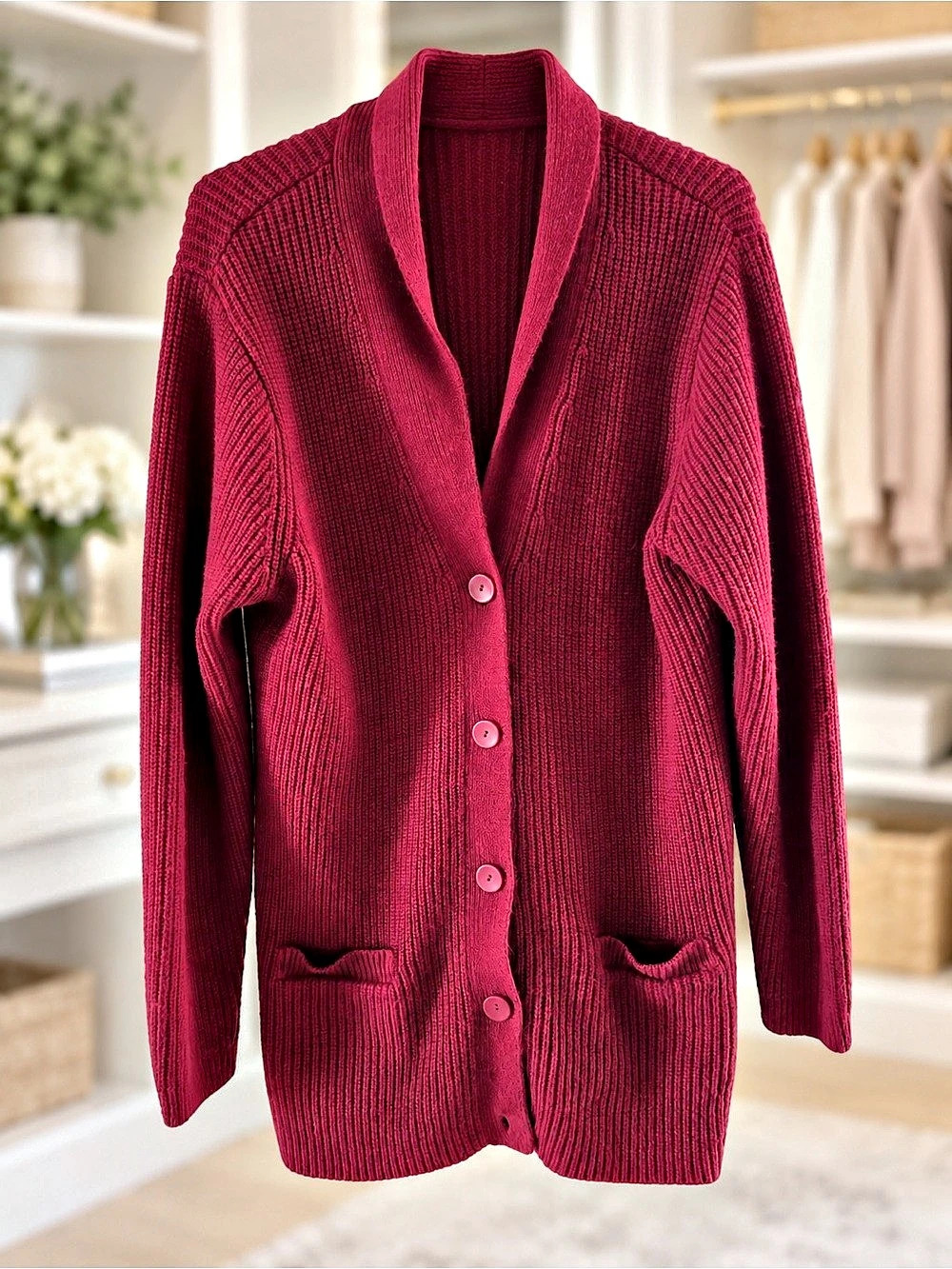 Burgundy Cardigan Like New
